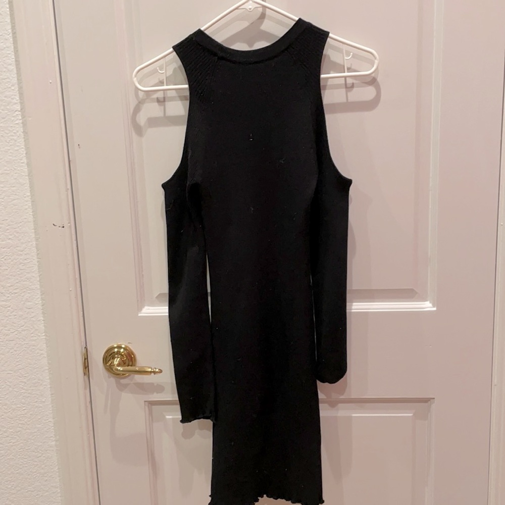 Black Shoulder Cut-Out Dress